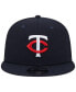 Men's Navy Minnesota Twins Team Color Trucker 9FIFTY Snapback Hat Синий - фото #2