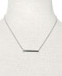 ფოტო #2 პროდუქტის Mother-of-Pearl & Lab-Created White Sapphire (5/8 ct. t.w.) Bar Pendant Necklace in Sterling Silver, 16" + 2" extender (Also in Onyx)