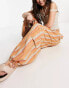 Фото #3 товара Free People striped tie-detail cargo trousers in orange