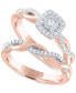 ფოტო #3 პროდუქტის Diamond Bridal Set (1/4 ct. t.w.) in 14k Rose Gold Over Sterling Silver
