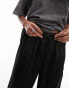 Topshop crinkle satin pull on wide leg in black