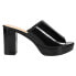 Фото #1 товара CL by Laundry Get On Platform Block Heels Womens Black Casual Sandals IGAS19R6E