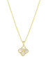 Фото #1 товара ADORNIA 14K Gold-Plated White Mother-of-Pearl Initial Floral Necklace