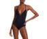 Фото #1 товара Aqua Womens Rhinestone Trim One Piece Swimsuit Black size Small 303922