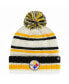 Фото #1 товара Big Boys and Girls Cream Pittsburgh Steelers Driftway Cuffed Knit Hat with Pom