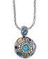 ფოტო #3 პროდუქტის EFFY® Multi-Gemstone Disc 18" Pendant Necklace (6-1/2 ct. t.w.) in Sterling Silver & 18k Gold-Plate