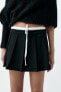 Skort with contrasting waistband