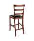 Simone 2-Piece Wood Cushion Ladder-Back Counter Stool Set