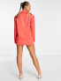 Фото #3 товара Annorlunda wide shoulder cut-out blazer dress in grenadine coral