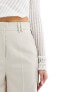 ASOS DESIGN high waist tailored trousers with side stripe in stone