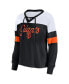 Women's Black, White San Francisco Giants Even Match Lace-Up Long Sleeve V-Neck T-shirt