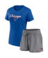 Women's Royal, Gray Chicago Cubs Script T-shirt and Shorts Combo Set