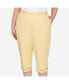 ფოტო #7 პროდუქტის Plus Size Charleston Twill Capri Pants with Lace Inset Bottom