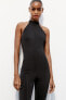 Polyamide halter neck jumpsuit