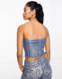 Фото #8 товара Monki co-ord lace up bandeau crop top in metallic