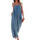 Фото #1 товара Women's Denim Wide Leg Cami Jumpsuit