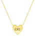 Фото #4 товара Macy's diamond Red Enamel Heart "Loved" 18" Pendant Necklace (1/8 ct. t.w.) in 14k Gold-Plated Sterling Silver