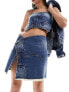 Weekday Valley co-ord deconstructed denim mini skirt in blue