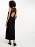 ASOS DESIGN sleeveless crochet high neck maxi dress in black