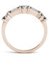 ფოტო #2 პროდუქტის Moissanite Round and Baguette Stackable Ring (1-1/6 ct. tw. Diamond Equivalent) in 14k White or Rose Gold