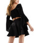 Фото #4 товара Missyempire hook and eye mini skater skirt in black