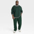 Фото #2 товара Men's Big & Tall Regular Fit Track Suit Pants - Goodfellow & Co Forest Green LT