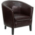 Фото #4 товара Brown Leather Barrel Shaped Guest Chair