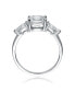 ფოტო #5 პროდუქტის Sterling Silver White Gold Plated Clear Cubic Zirconia Engagement Ring