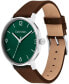 ფოტო #3 პროდუქტის Men's Modern Brown Leather Watch 42mm