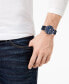 Men's Wall Street Swiss Automatic Leather Strap Watch 44mm