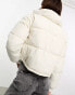 Фото #2 товара Hollister cropped puffer jacket in cream