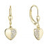 Фото #1 товара Gold-plated dangling earrings with zircons 11472.1