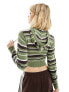 COLLUSION shrunken knitted stripe hoodie in multi