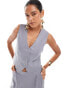 Фото #1 товара JDY linen waistcoat co-ord in grey