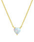 ფოტო #1 პროდუქტის Lab-Grown Opal Solitaire Heart 18" Pendant Necklace (5/8 ct. t.w.)