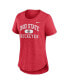 Фото #3 товара Women's Heather Scarlet Ohio State Buckeyes Blitz T-Shirt