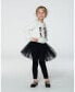 Фото #2 товара Baby Girls Baby Leggings With Tulle Skirt Black