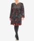 Фото #1 товара Plus Size Paisley Flower Embroidered Sweater Dress