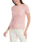 Anne Klein Banded Sequin Mesh T-Shirt Women's Pink Xs