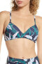 TORY BURCH 285823 Women's Printed Triangle Bikini Top, Size Medium