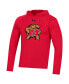 Фото #3 товара Men's Red Maryland Terrapins School Logo Raglan Long Sleeve Hoodie Performance T-shirt