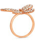 ფოტო #2 პროდუქტის Nude Diamond Butterfly Ring (1-7/8 ct. t.w.) in 14k Rose Gold