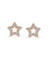 USA American Patriotic Rock Star Sparkling CZ Pave Celestial Stars Stud Earrings For Women Rose Gold Sterling Silver