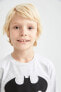 Erkek Çocuk Batman Bisiklet Yaka Uzun Kollu Tişört