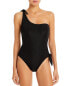 Solid & Striped 282340 The Shai Ribbed Asymmetric One Piece Swimsuit, Size M