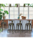 Фото #2 товара Set of 4 Low Back Metal Counter Stool 24'' Seat Height