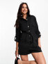 Фото #1 товара Miss Selfridge belted utility playsuit black