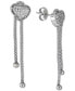 ფოტო #1 პროდუქტის Diamond Heart Cluster Chain Drop Earrings (1/4 ct. t.w.) in Sterling Silver