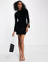 Фото #8 товара & Other Stories crushed velvet mini dress in black