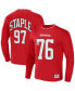Фото #2 товара Men's NFL X Staple Red Tampa Bay Buccaneers Core Long Sleeve Jersey Style T-shirt
